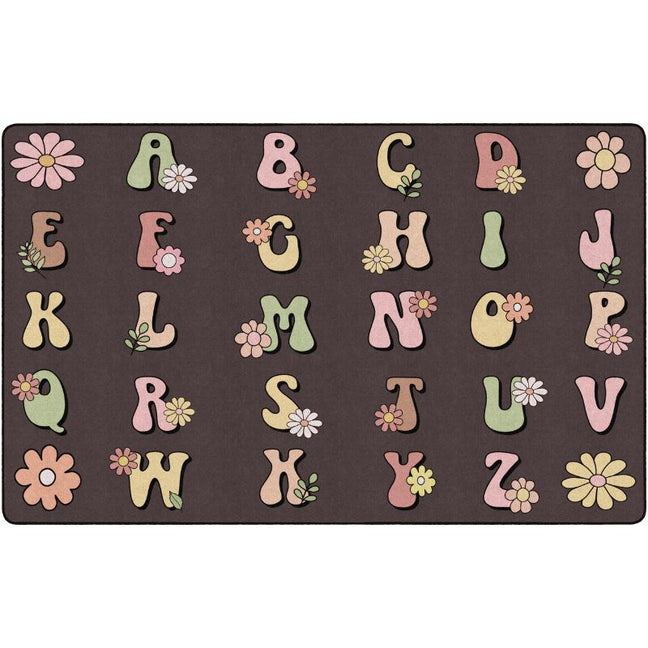 Boho Flower Alphabet Rug