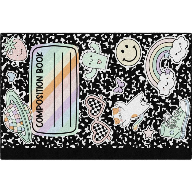 Composition Book with Stickers Classroom Rug
