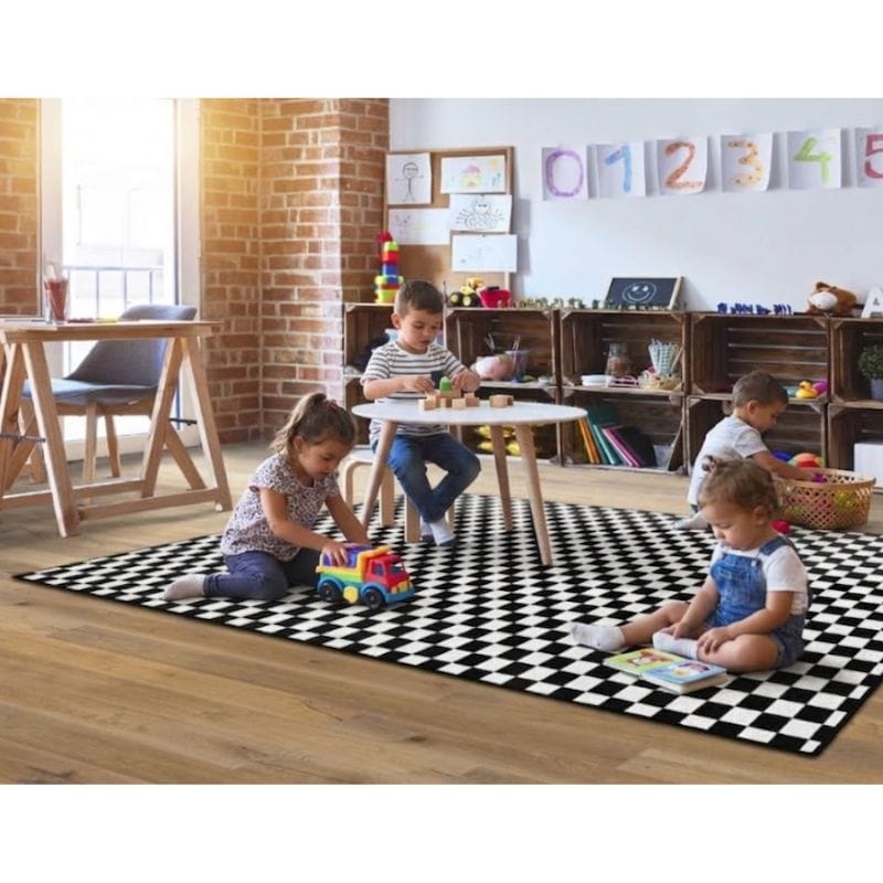 Checkerboard Rug Game Checkerboard Classroom Rug