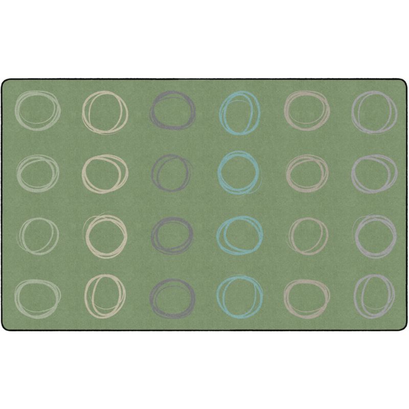 Circle Sampler Calming Green Seating Rug