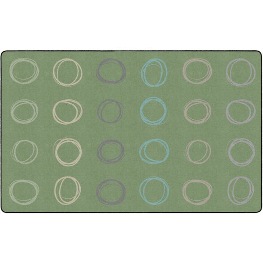 Circle Sampler Calming Green Seating Rug