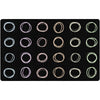 Circle Sampler Pastel on Black Seating Rug