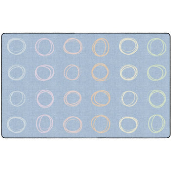 Circle Sampler Pastel on Blue Classroom Rug
