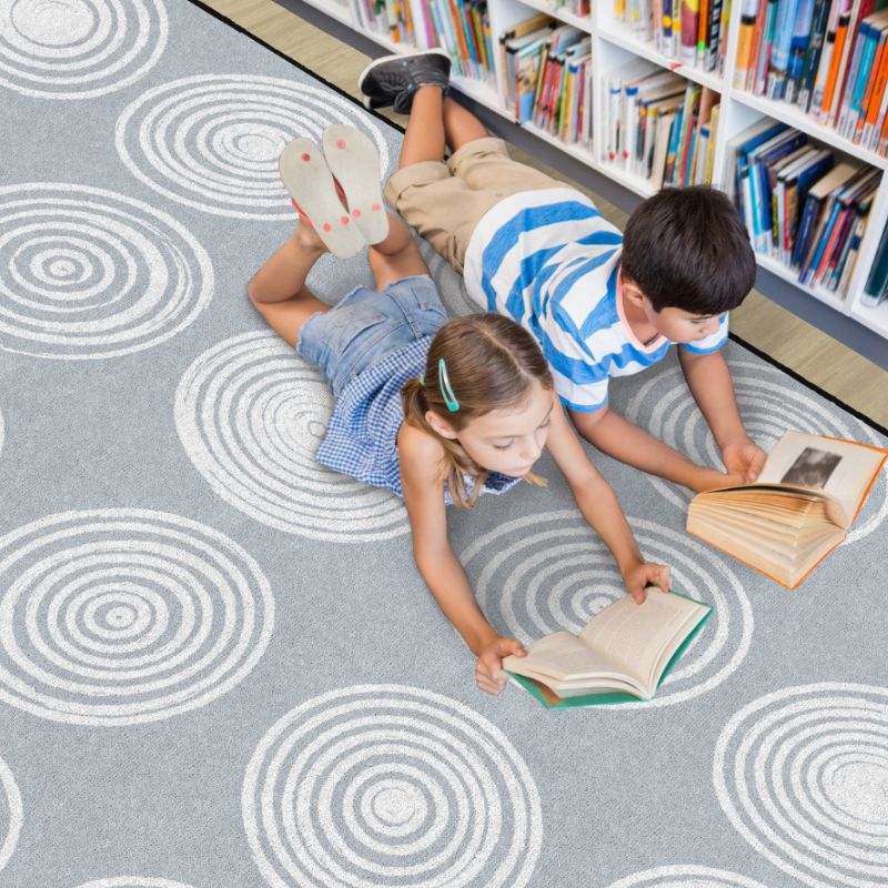 Circles Grey & White Seating Circles Rug