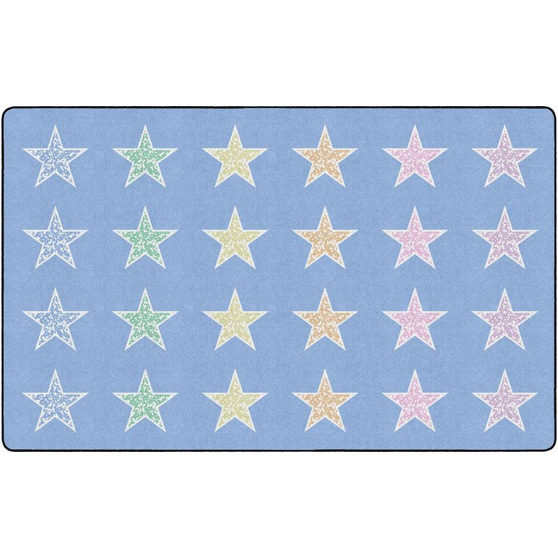 Composition Stars Pastel on Blue Seating Large Rug