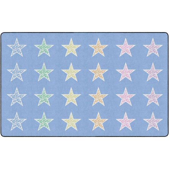 Composition Stars Pastel on Blue Seating Rug
