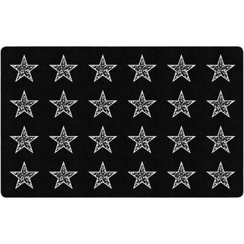Composition Book Stars On Black Classroom Seating Rug