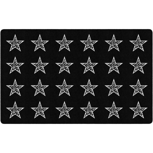 Composition Book Stars On Black Classroom Seating Rug