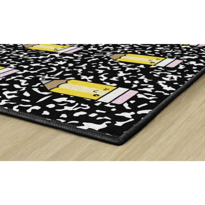 Composition Book with Bow Pencil Rug