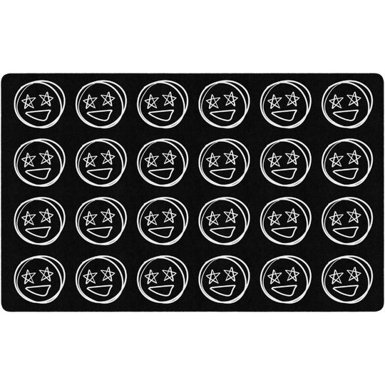 Doodle Face Classroom Seating Rug
