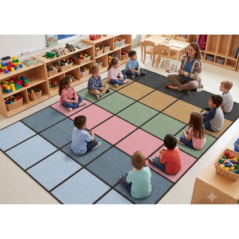 Dusty Meadow Classroom Seating Rug | SensoryEdge