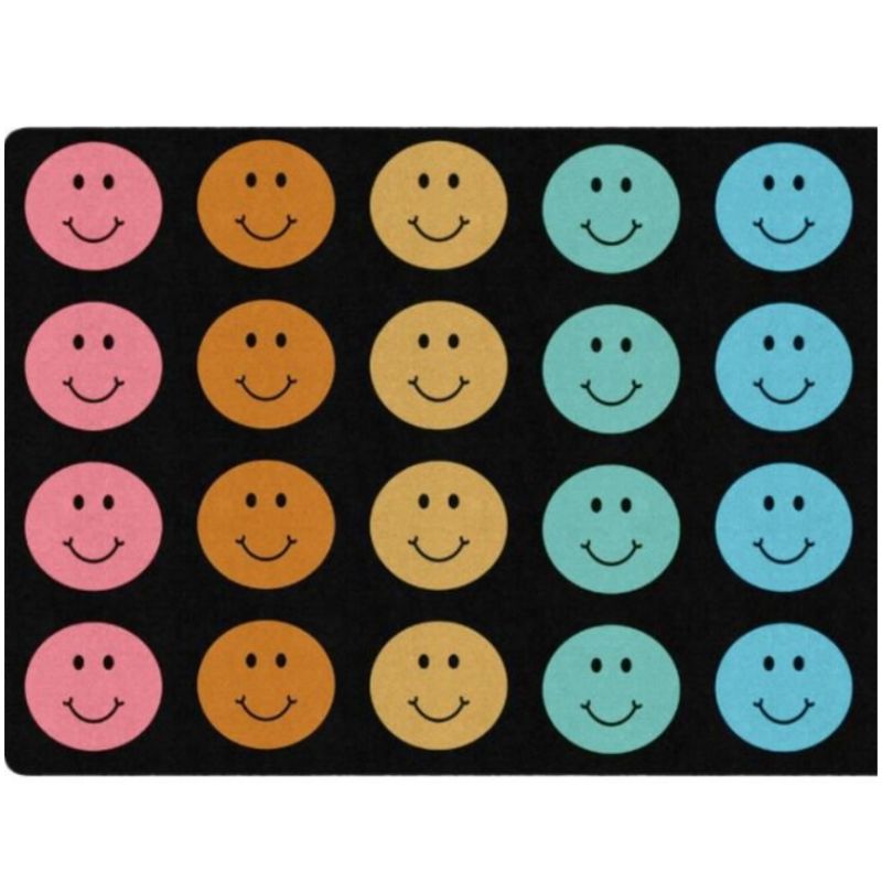 Rainbow Reflections Happy Face Seating Rug