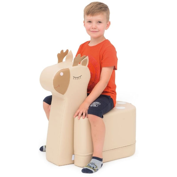 Child sitting on a beige Fawn Foam Kids Seat