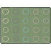 Circle Sampler Calming Green Seating Rug