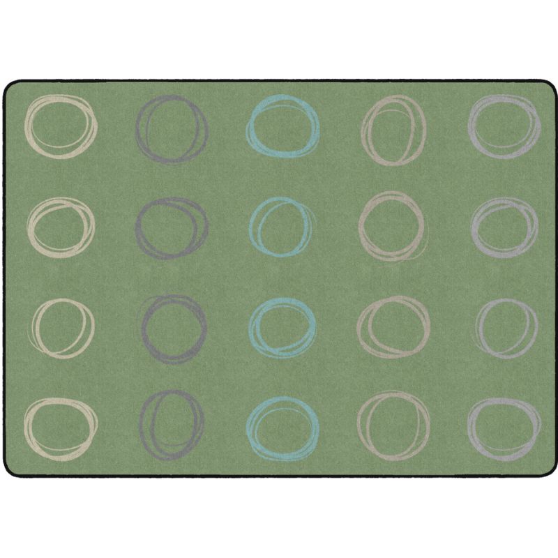 Circle Sampler Calming Green Seating Rug