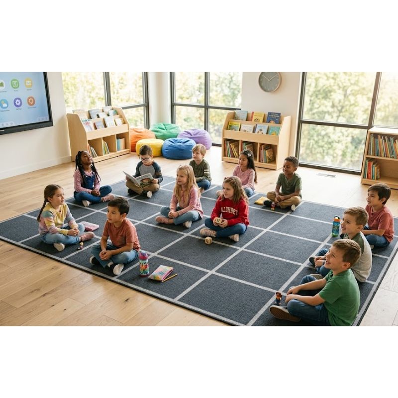 Granite Mountain Seating Rug for Classroom
