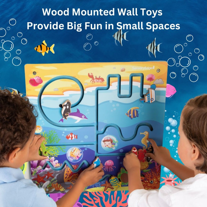 Ocean Adventure Wall Toy Activity Center Sensory Busy Board for Fine Motor Ski