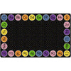 Happy Face ABC's Border on Black Classroom Rug