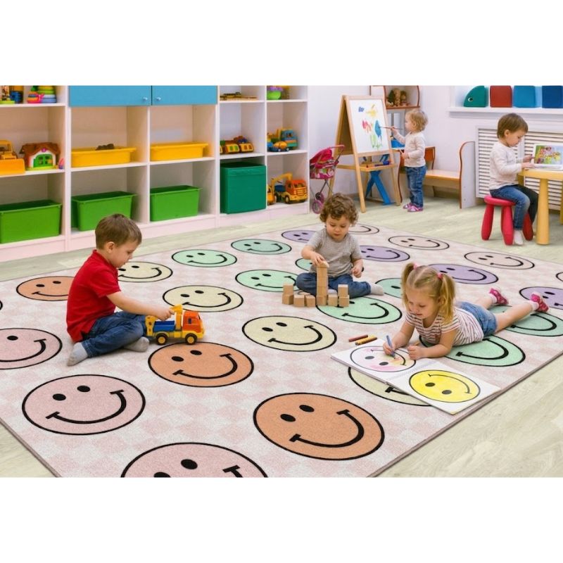 Happy_Faces_Pink_Checkerboard_Classroom_Rug