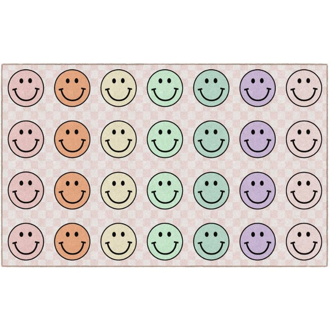 Happy_Faces_Sit_Spot_Pink_Checkerboard_Classroom_Rug