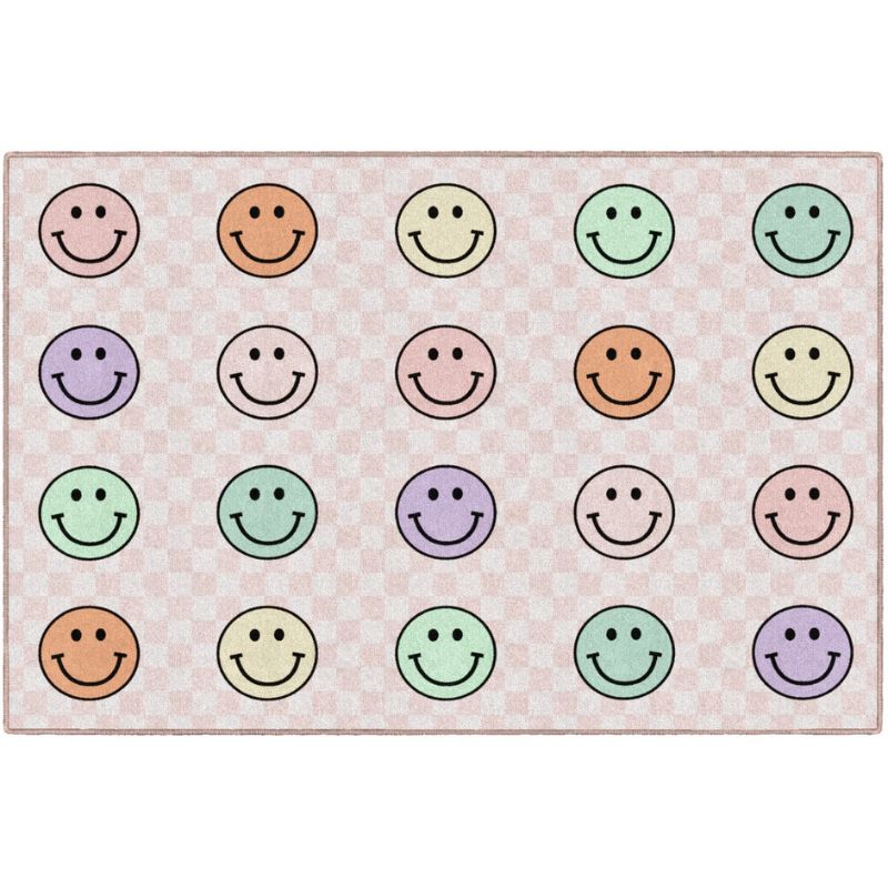 Happy_Faces_Sit_Spot_Pink_Checkerboard_Rug