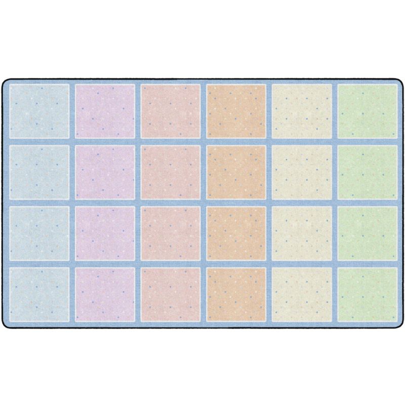 Happy Squares Pastel On Blue Seating Rug