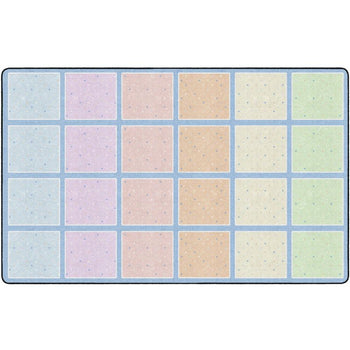 Happy Squares Pastel On Blue Seating Rug
