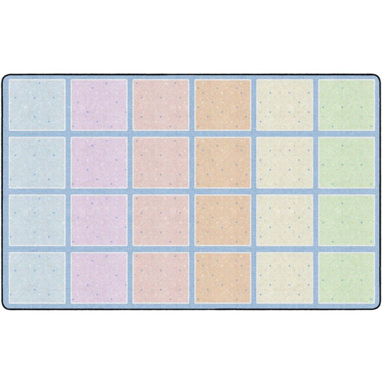 Happy Squares Pastel On Blue Seating Rug