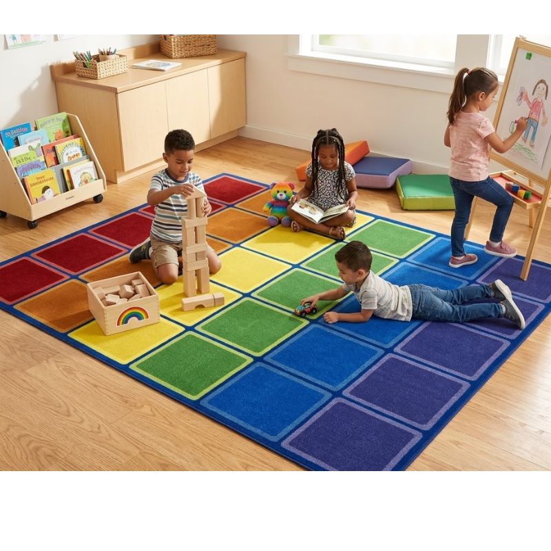 Rainbow Blocks Activity Rug