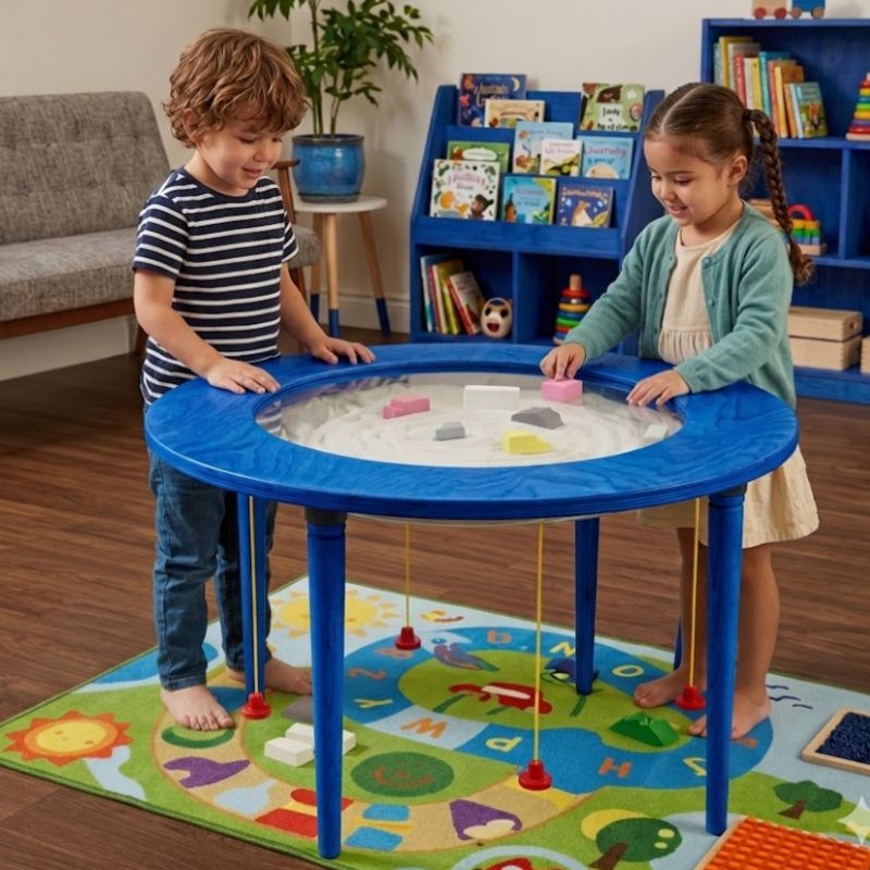 Magnetic Round Activity Blue Sand Table