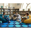 Ocean Blue Grid and Dots Seating Rug