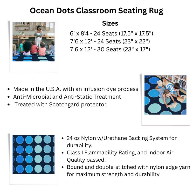 SensoryEdge Ocean Dots Classroom Seating Rug
