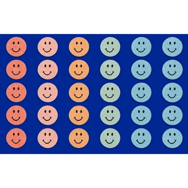 Pastel Reflections Happy Face Classroom Rug