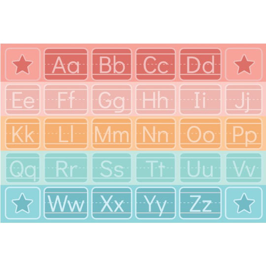Pastel Chalkboard Alphabet Rug