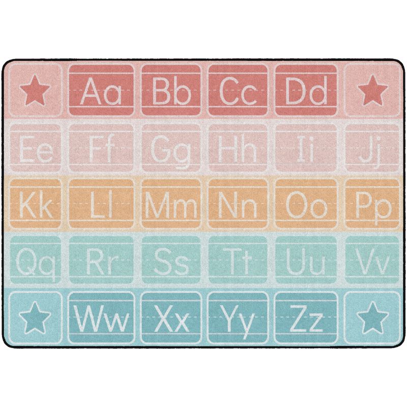 Pastel Chalkboard Alphabet Rug