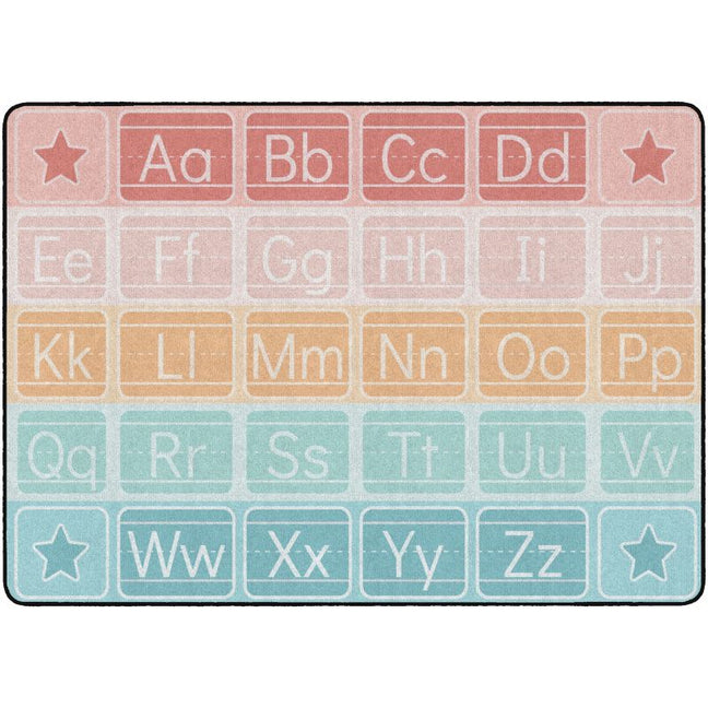 Pastel Chalkboard Alphabet Rug