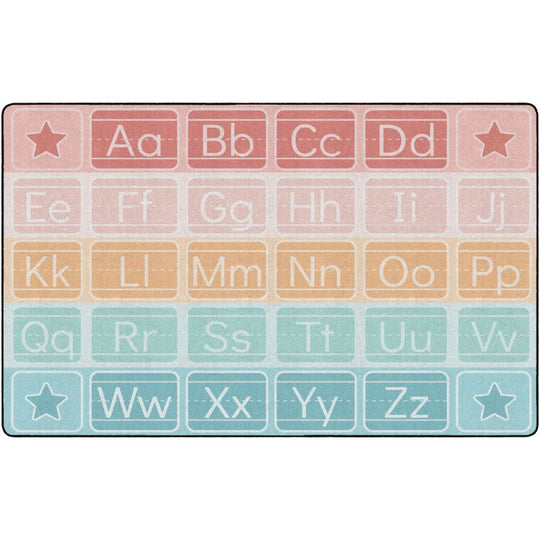 Pastel Chalkboard Alphabet Rug