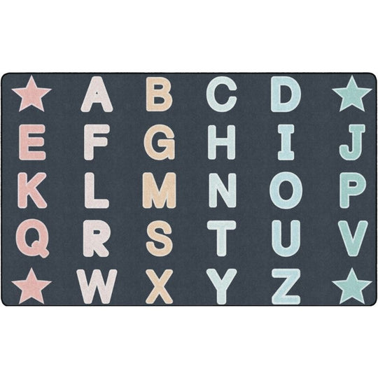 Pastel Paradise Alphabet Star Classroom Rug