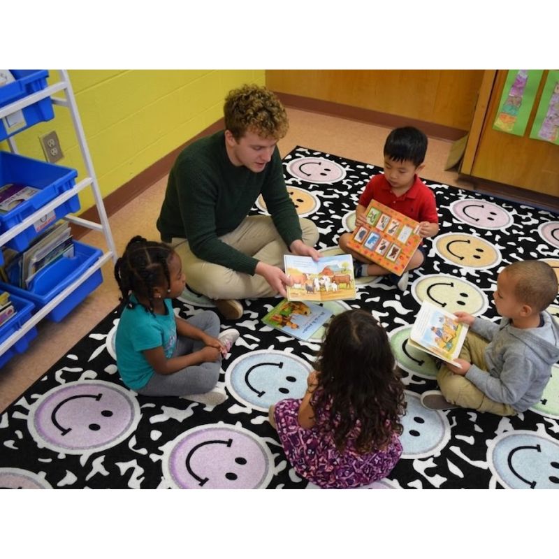 Composition Book with Pastel Happy Faces Rug