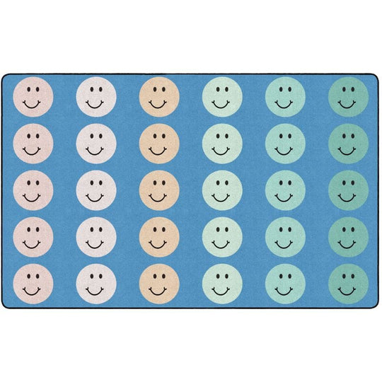 Pastel Reflections Happy Face Classroom Rug