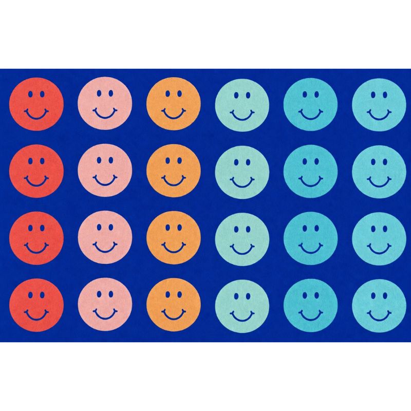 Pastel Reflections Happy Face Classroom Rug