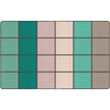 Rectangular school rug with a grid of colorful squares for early education

