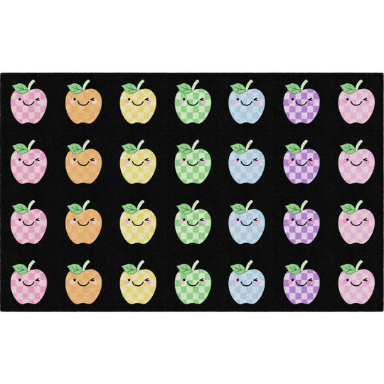 Plaid Pastel Apples School Rug