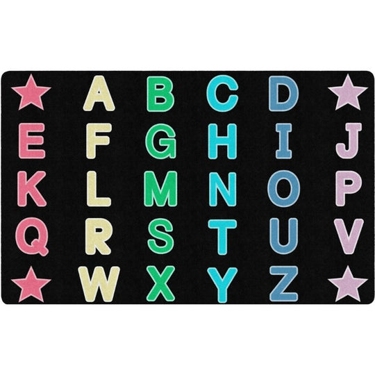 Pop of Color Alphabet Star Classroom Rug