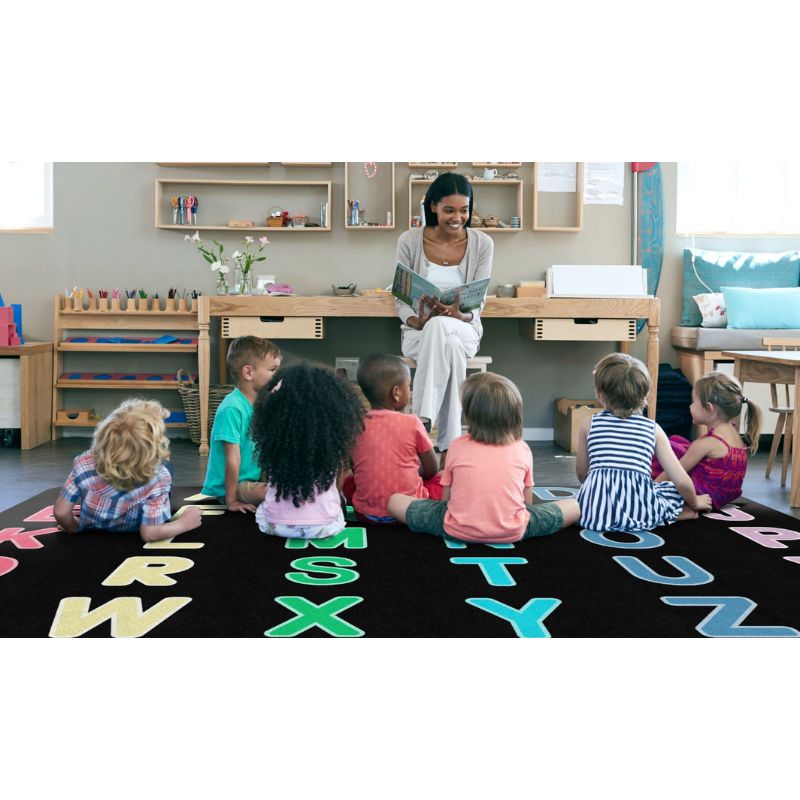 Pop of Color Alphabet Star Classroom Rug