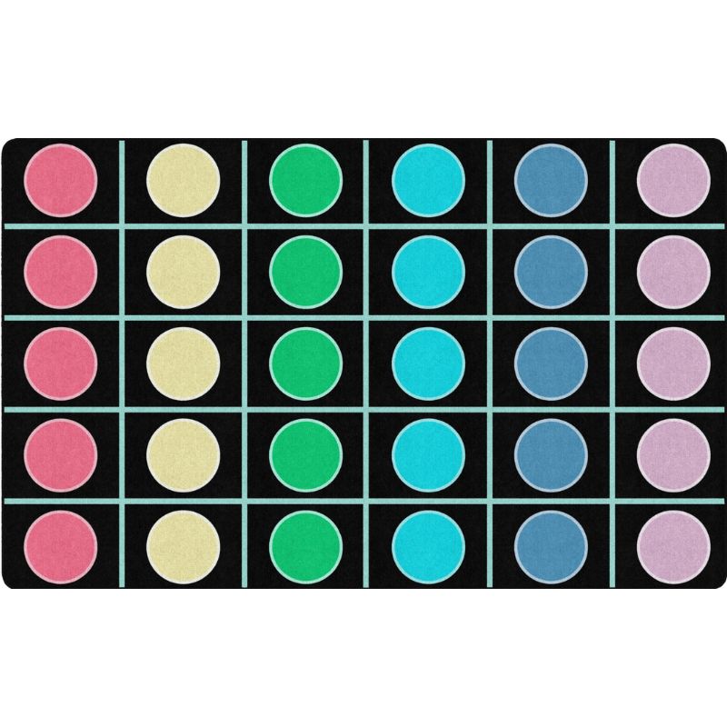Pop of Color Grid & Circles Seating Rug