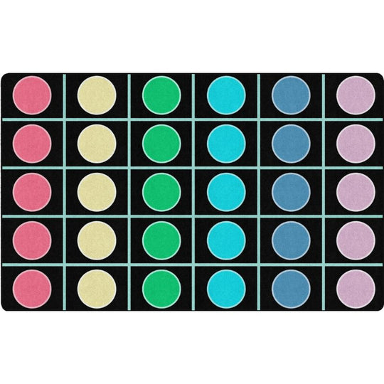 Pop of Color Grid & Circles Seating Rug