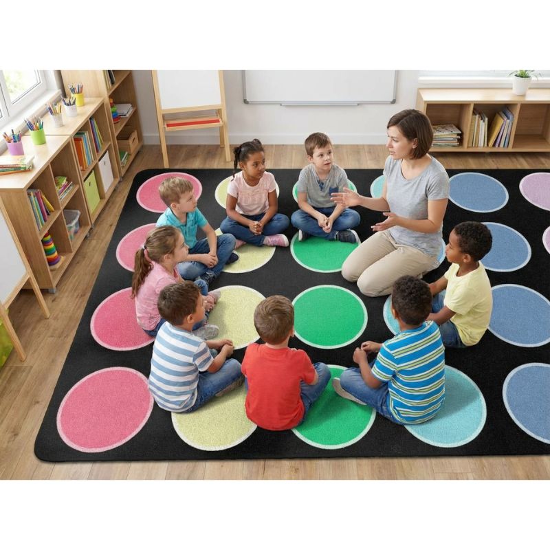 Pop of Color Dots Classroom Rug