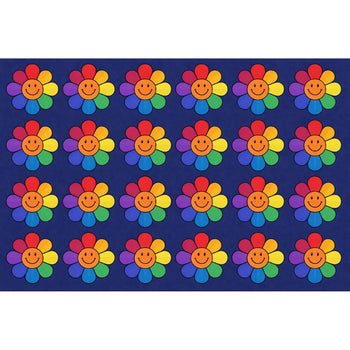 RainbowFlowersClassroomSeatingRug