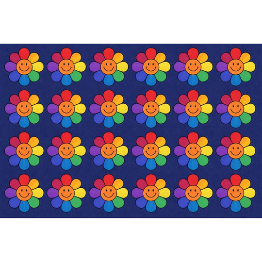 Rainbow Flowers Classroom Seating Rug